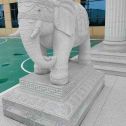 昌都 白麻花岗岩动物异形石雕-大象