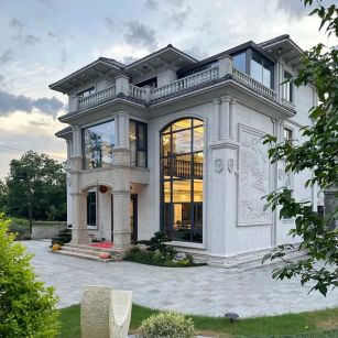 昌都 白麻花岗岩私人别墅干挂石材豪华定制