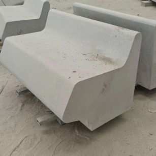 昌都 芝麻白花岗岩异形坐凳，石凳