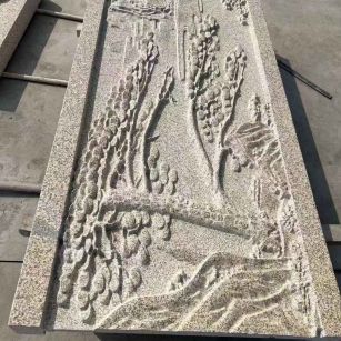 昌都 黄金麻雕刻板浮雕迎客松