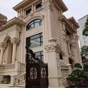 昌都 黄金麻花岗岩别墅外墙干挂效果展示