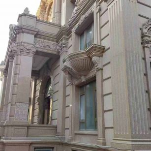 昌都 黄金麻花岗岩光面别墅外墙干挂施工完成