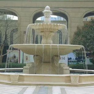 昌都 黄金麻花岗岩异型加工——户外庭院石雕流水喷泉