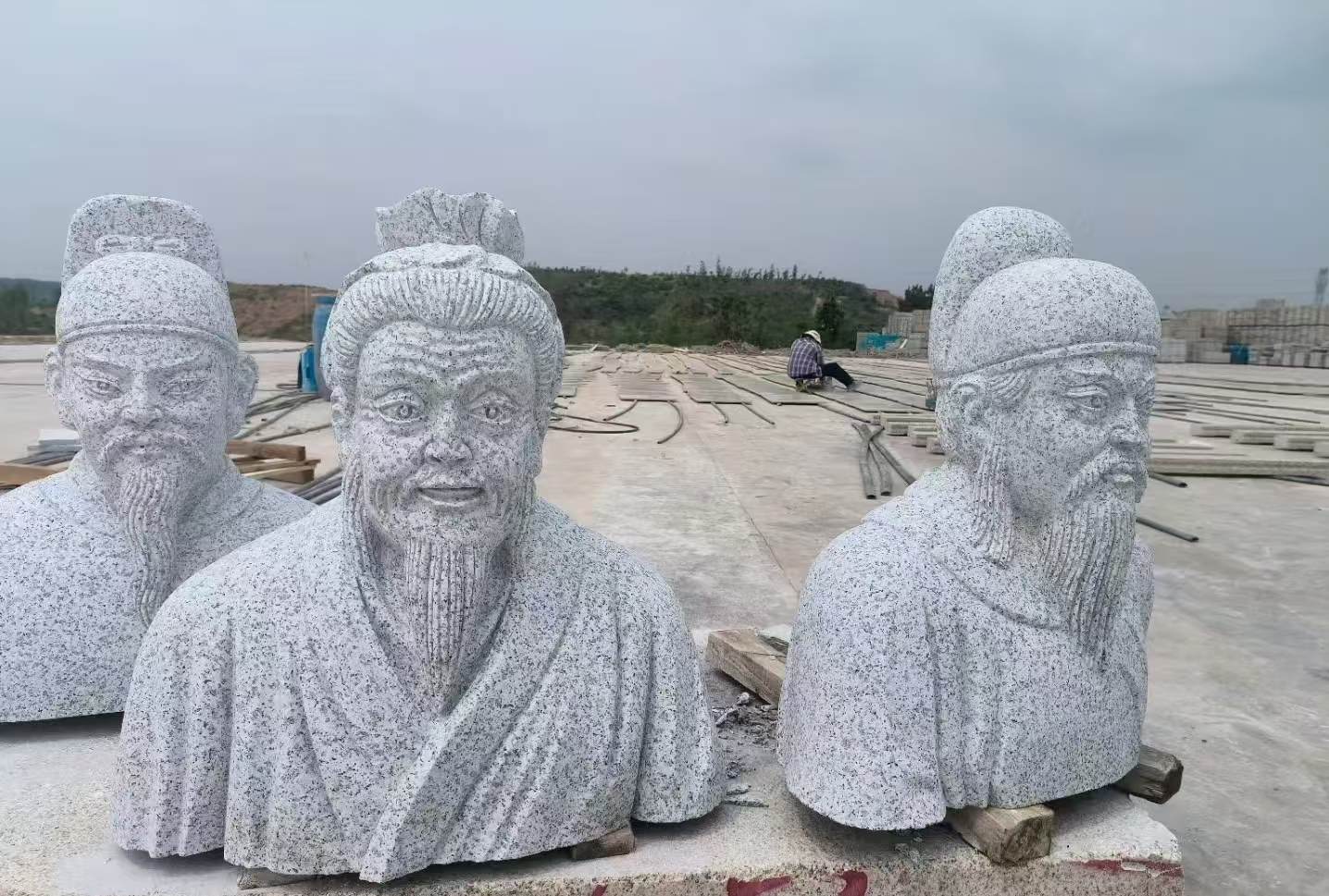 昌都 白麻花岗岩石材人物立体雕刻