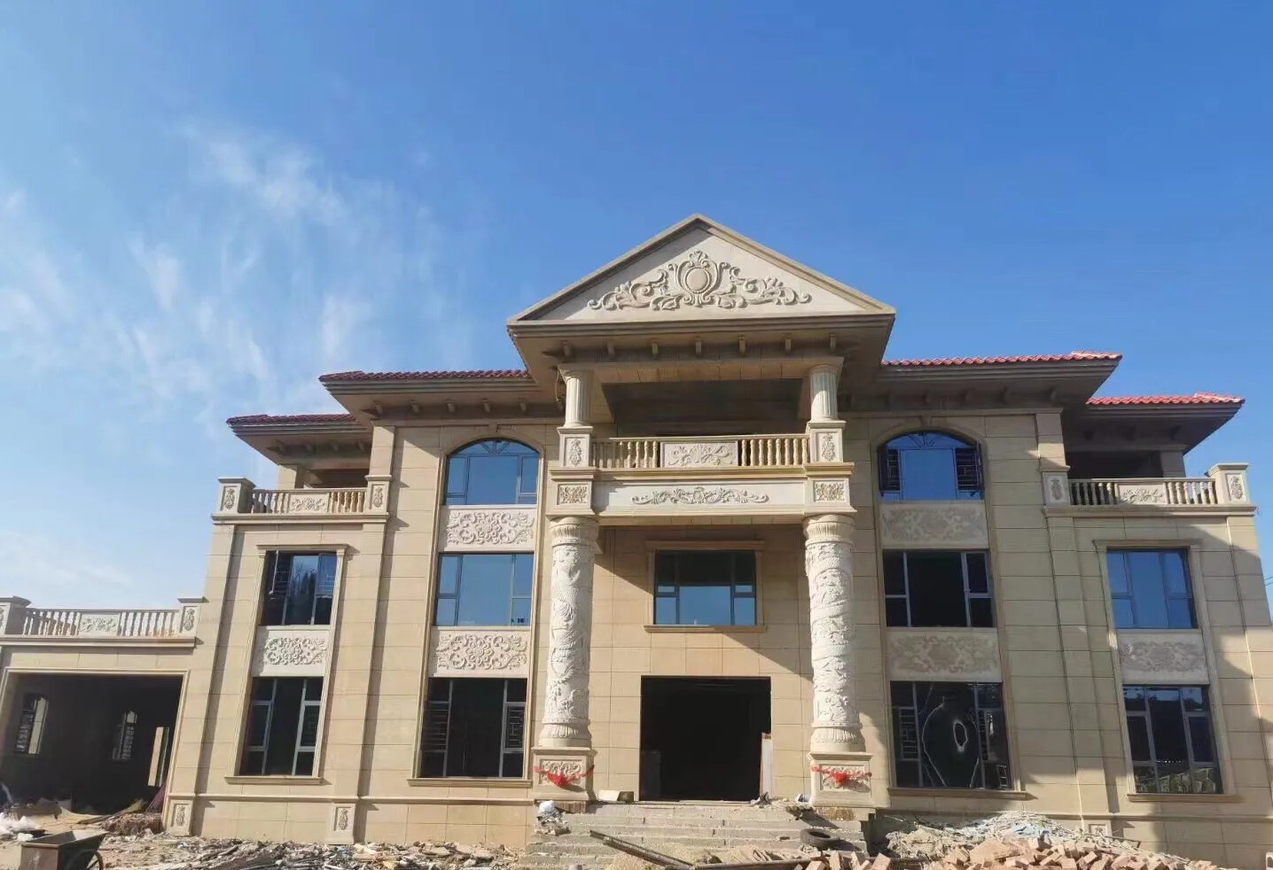 昌都 黄金麻花岗岩别墅外墙干挂